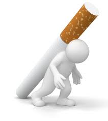 plain white figure carrying cigarette on its back